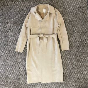 H&M Faux Suede Trench Coat - Beige